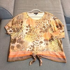 Melissa Paige Autum Fall Boho Casual Lined Top Blouse Size Large